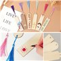 30Pcs Marque Page Vierge Bois 30Pcs Gland Multicolore Signet Rectangulaire 3 Formes Différentes pour Artisanat DIY Bricolage
