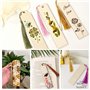 30Pcs Marque Page Vierge Bois 30Pcs Gland Multicolore Signet Rectangulaire 3 Formes Différentes pour Artisanat DIY Bricolage