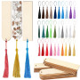 30Pcs Marque Page Vierge Bois 30Pcs Gland Multicolore Signet Rectangulaire 3 Formes Différentes pour Artisanat DIY Bricolage
