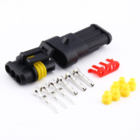 Connecteur de fil électrique étanche à 3 broches 1 5 mm Rétractable Verrouillage rapide Pour réparation carrosserie moto voiture