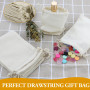 Lot de 50 sacs en tissu à peindre avec cordon de serrage - 15 x 10 cm - Petits sacs cadeaux en coton - Pour bricolage Ramadan, c