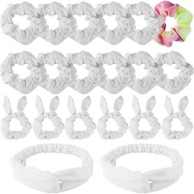 DNDGDLUA 20 Pièces Chouchous à Cheveux Blancs pour Tie-Dye