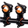 Medlife Lot de 2 colliers de serrage pour lampe de poche de vélo Noir et Jaune IPX6 Étanche à l'eau