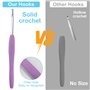 Lot de 9 crochets à crochet en aluminium avec poignée en caoutchouc souple et 12 marqueurs de point de verrouillage pour crochet