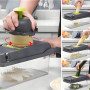 AGSYFFD Coupe légumes multifonctionnel 16 en 1 Coupe légumes manuel Coupe légumes avec 7 lames interchangeables