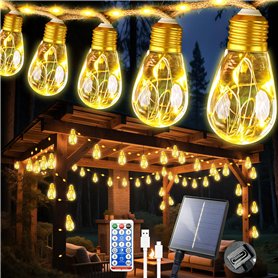 Ciskotu Guirlande Lumineuse Solaire d'extérieur