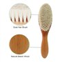 Molylove 3 pièce brosse à cheveux de bébé en bois et ensemble peigne | poils de chèvre naturel brosse | brosse à poils de bois p