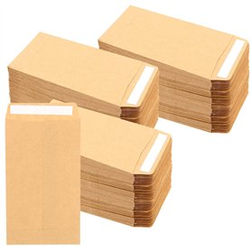 HEIHAK Lot de 200 petites enveloppes autocollantes en papier kraft pour graines