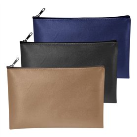 Sac Facture Fermeture Éclair 3 Pièces A5 Pochette zippée PU Faux Cuir Petit Rangement Zippé Facture Pochette Porte Monnaie Sac à