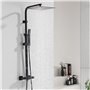 HOMELODY Colonne de Douche Noir Thermostatique avec Ultra-fin Tête de Douche Acier Inoxydable 30x30CM