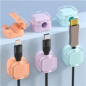 6 Pièces Clips Câble：Attaches-câbles en Trois Couleurs - Autocollantes Murales - Pour Câbles USB