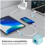 6 Pièces Clips Câble：Attaches-câbles en Trois Couleurs - Autocollantes Murales - Pour Câbles USB, HDMI, Chargeurs, Bureau et Tab