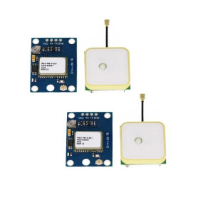 GY-NEO6MV2 NEO-6M Lot de 2 modules de commande de vol GPS 3 V-5 V avec antenne en céramique super puissante pour Arduino EEPROM