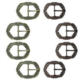 Zzcy 8Pcs Boucles de Bretelles et Ceinture en Métal Vieilli Antique pour Pantalons Traditionnels