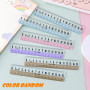SamHeng 3 Pièces Transparent Règle Droite avec Très Grande Échelle, 6 Pouces Plastique Règle 15cm Incassable Règle de Dessin Out