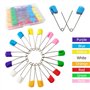 RuiChy 40 Pièces Bébé Épingles de Sûreté, Coloré Plastique Tête 2,2 Pouces Épingles à Couches avec Boîte, Acier Inoxydable Éping
