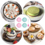 Lot de 4 moules à œufs de friteuse à air chaud, 1 pinceau en silicone, moules à friteuse à air chaud, moules à gâteau réutilisab