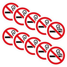 DAZZLUXE Lot de 10 autocollants d'interdiction de fumer