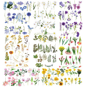 Lot de 320 autocollants floraux