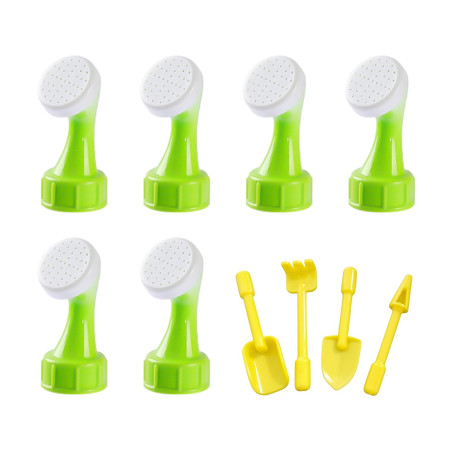 Lot de 6 têtes d'arrosoir vertes et 4 outils de jardin