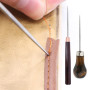 Lot de 6 poinçons en acajou fin pour citrouille, alèses de poignée en bois, perforateur pointu, pour couture et patchwork de coi
