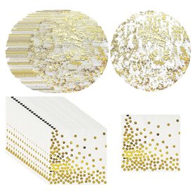 Lot de 16 sets de table dorés