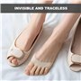 Lot de 6 paires de chaussettes pour avant-pied, bout ouvert, coussinets antidérapants respirants, conviennent pour talons hauts 