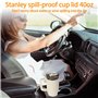 Quuylin 2 Pièces Couvercle Stanley Cup Etanche,Stanley Cup Couvercle Remplacement 40 Oz avec 2 paille,brosse en paille,Réutilisa