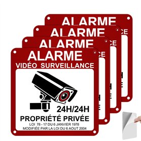 Quuylin 4 Pièces Panneau Camera Surveillance