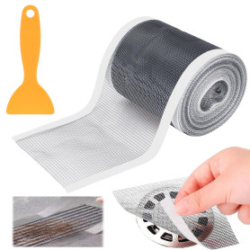 Tapvai 100mm x10m Attrape Cheveux Douche avec Spatule en Plastique Empêche Le Blocage