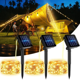 Pavlleen Lot de 3 Guirlande Lumineuse Exterieur Solaire