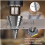 Foret Metal, Vakki Fraise Metal Foret Étagé Fraise Conique à Double Fente (5mm-35mm) avec Revêtement Titane, Solide, Parfait Pou