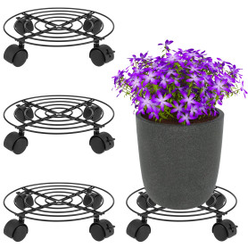 MUKLEI Lot de 4 support a roulette plante