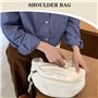 Landrain Sac banane en velours côtelé blanc pour femme avec bandoulière réglable et élégant, Blanc., Taille unique, Sac banane