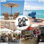 Bessy shop Support de Parasol pour Balcon,2 pièces Porte-Parapluie de Pêche Auvent Support de Poteau Design Pliable Supports de 