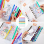 24 Pièces Pochettes Classeur A5 Taille Pochette Zip 6 Trous Pochette Transparente Plastique Dossiers Imperméable sac à Feuilles 