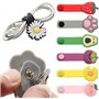 Lot de 12 organiseurs de câbles en silicone avec bouton pression en métal - Réutilisables - Motif dessin animé