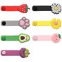 Lot de 12 organiseurs de câbles en silicone avec bouton pression en métal - Réutilisables - Motif dessin animé