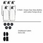 Youngever Lot de 5 Bouteilles de Pompe de Lotion en Verre Rechargeables Vides 250ML, Distributeur Flacon Pompe