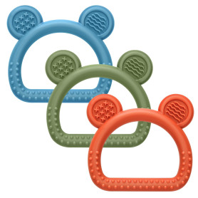 CLDY Anneaux de Dentition Bébé 3PCS - Jouet de Dentition Doux Sans BPA pour Garçons et Filles 3 Mois+ (Rouge Bordeaux