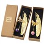 FYSL Lot de 2 marque-pages en métal avec plume en forme de papillon - Pour anniversaire