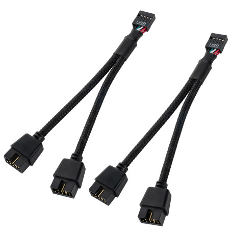 YieJoya 2 Pack USB 2.0 9 broches femelle à double câble d'extension 9 broches mâle