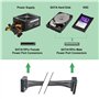YieJoya 15 broches à 4 SATA câble d'extension d'alimentation pour disque dur HDD SSD DVD - 50cm(2 pièces