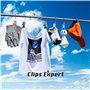 20pcs Crochet à Linge Portable Pinces à Linge en Métal Antidérapant - Pivotant à 360 ° Crochet à Linge Por