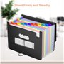Dossier en expansion, A4 Accordéon Wallet Folder with 13 Pockets File Organisateur Portable Documents Holder with Lid,Multicolor
