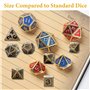 Uirheurd Ensemble de Mini Dés 7 Pièces Dés de Jeux, Métal Dés Jdr avec étui à Dés Porte-Clés, Polyédriques Dé Portable pour Donj