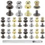 PLCatis 80 Pièces Bouton de Col à Vis 5mm en Alliage de Zinc Rivets pour Cuir Decoratif en Quatre Couleurs pour Fixation et Répa