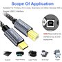 Yeung Qee Câble d'imprimante USB C vers USB B tressé haute vitesse USB de type C vers USB 2.0 de type B, compatible avec Brother