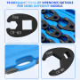 ZKTOOL 19 pièces Jeu de Clés à Écrous Évasés Jumbo à Entraînement 3/8" et 1/2", Outil Métrique Tailles 8 à 32 mm, Jeu de Clés à 