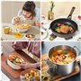 Aililong Lot de 2 supports à nervures et porte-couvercles de casserole - En acier inoxydable - Avec support de couvercle réglabl